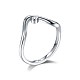 925スター指輪シルバー指輪  クリアキュービックジルコニア  プラチナ  サイズ6  内径：16.5mm RJEW-BB56041-6-1