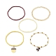 Set di braccialetti elastici con perline in vetro stile 5 pz 5 BJEW-JB09395-4