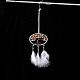 Toile/filet tissé avec des décorations de pendentifs en plumes HJEW-I013-02-6