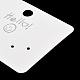 紙のピアスディスプレイカード  笑顔のプリントのイヤリングスタッド用ジュエリーディスプレイカード  ホワイト  長方形  5x7x0.05cm  穴：7mmと1.8mm  約100個/袋 CDIS-F007-02-4