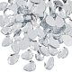 FINGERINSPIRE 100Pcs/Box 25mm Teardrop Acrylic Rhinestone Faceted Gems Cabochons with Silver Plated Flat Back for Costume Making Cosplay Jewels Embelishments Decor Crafts(Clear GACR-FG0001-01-1