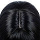 長いウェーブの巻き毛のかつら  合成かつら  きちんとした前髪で  耐熱高温繊維  女性のために  ブラック  27.55インチ（70cm） OHAR-I019-06-12