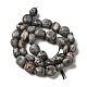Chapelets de perles de pierre noire/soie noires naturelles G-A247-04-3