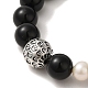 Pulseras elásticas redondas de perlas naturales BJEW-C051-24-2