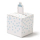 紙ギフトボックス  折りたたみキャンディーボックス  結婚式のための装飾的なギフトボックス  哺乳瓶模様の正方形  ライトスカイブルー  折りたたみ：5.35x5.35x9.2cm  展開：15.5x10.5x0.1cm CON-I009-11B-3