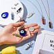 DIYペンダントネックレス作りキット  天然および合成宝石のペンダントが含まれています  手作りナザールボンジュウランプワークペンダント  ワックスコード & 304 ステンレススチールネックレス  ミックスカラー DIY-TA0001-39-6