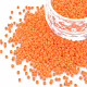 ガラスシリンダービーズ  シードビーズ  焼き付け塗料  丸い穴  ダークオレンジ  1.5~2x1~2mm  穴：0.8mm  約45000個/袋  約1ポンド/バッグ SEED-S047-A-007-4