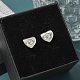 Серьги-гвоздики из латуни с микропаве из прозрачного кубического циркония EJEW-K299-01P-O-1
