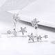 Rhodium Plated 925 Sterling Silver Ear Studs HJEW-FF0012-22-2