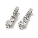 Brass Micro Pave Clear Cubic Zirconia Fold Over Clasps KK-G419-31P-2