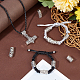 Unicraftale-Halskette mit nordischem Wikinger-Hammer-Anhänger aus Legierung mit Seil und Dreadlock-Flechthaar-Röhrenperlen NJEW-UN0001-41A-2
