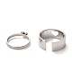 304つのステンレス鋼の指輪セット  ワイドバンドカフ指輪とフィンガー指輪  バレンタインデーのカップルリング  ハート  ステンレス鋼色  usサイズ6 3/4(17.1mm)  usサイズ9 1/4(19.1mm)  2個/セット RJEW-F117-03P-3