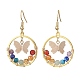 Серьги с подвесками из натурального драгоценного камня 7 чакра EJEW-TA00512-1