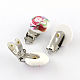 Christmas Santa Claus Pattern Printed Wooden Baby Pacifier Holder Clip with Iron Clasp WOOD-R251-03D-2