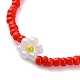 Halskette mit Glasblumenperlen NJEW-Z029-03B-2
