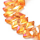 Fili di perle di vetro romboidale placcate EGLA-A036-12A-FR01-3