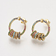 Brass Cubic Zirconia Stud Earrings EJEW-S201-153-1