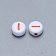 Perles de lettre de trou horizontal acryliques artisanales SACR-S201-11I-2