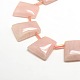 Trapezoid Natural Rose Quartz Beads Strands G-P063-140-3