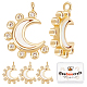 Beebeecraft 1 Box 8Pcs 18K Gold Plated Moon Charms Shell Crescent Charm Pendants with Cubic Zirconia for DIY Necklace Earrings KK-BBC0003-72-1