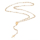 304 Edelstahl Rosenkranz Perlenketten für Religion X-STAS-B021-02G-2