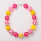 Chunky rondes ensembles perles acryliques de bubblegum de bijoux: bracelets et colliers SJEW-JS00778-05-2