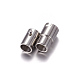 304 ステンレス鋼ロッキングチューブマグネットクラスプ  列の磁気閉鎖  ステンレス鋼色  18x7.5mm  穴：5mm STAS-H019-3-2
