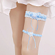 2pcs Blue Garters for Bride Stretchy Lace Bridal Garter Cornflower Blue Pearls Flower Bow Pattern Women Garters for Prom Party Wedding Garment Accessories DIY-MA0003-42-5