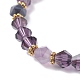 Bracelet extensible perles rondes pierres naturelles mélangées thème chakra BJEW-JB07248-6