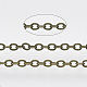 真鍮被覆鉄アズキチェーン  ハンダ付け  スプールで  フラットオーバル  アンティークブロンズ  2.2x1.7x0.3mm  約39.37フィート（12m）/ロール CH-T002-05AB-1