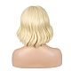 ショートカーリーボブウィッグ  合成かつら  前髪あり  耐熱高温繊維  女性のために  ブロンド  13.77インチ（35cm） OHAR-I019-10B-6