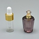 多面的な合成アメジスト開閉可能な香水瓶ペンダント  真鍮のパーツとガラスのエッセンシャルオイルのボトル  40~48x21~25mm  穴：1.2mm  ガラス瓶容量：3ml（0.101液量オンス）  宝石の容量：1ml（0.03液量オンス） G-E556-05A-1