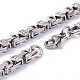 201 Stainless Steel Byzantine Chain Necklaces NJEW-I248-03A-P-3