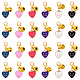 30 шт. подвеска в виде сердца из эмалевого сплава с улыбающимся лицом в двух стилях&nbsp;HJEW-YW00177-2