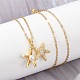 Подвеска в виде морской звезды из латуни с микропаве из кубического циркония для женщин NJEW-C076-06G-3