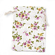 ポリコットン（ポリエステルコットン）パッキングポーチ巾着袋  印刷された花で  カラフル  13.1~14.5x9.5~10cm ABAG-S004-04F-10x14-2