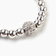 Bracelets avec perles en laiton tressé BJEW-JB03835-01-2