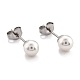 Boucles d'oreille en plastique imitation perle STAS-D0001-03-P-A-1