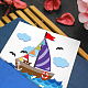 GLOBLELAND Sailboats Cutting Dies Metal Ocean Theme Embossing Stencils Die Cuts for Paper Card Making Decoration DIY Scrapbooking Album Craft Decor DIY-WH0263-0261-2