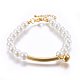 Acrylic Imitation Pearl Stretch Charms Bracelets BJEW-O168-12G-1