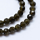 Chapelets de perles en obsidienne dorée naturelle G-J369-16-3mm-3