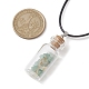 Стеклянное ожерелье с подвеской в виде бутылки желаний NJEW-JN04609-01-3
