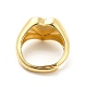 Rack Plating Brass Heart Singet Adjustable Ring for Women RJEW-E064-02G-3