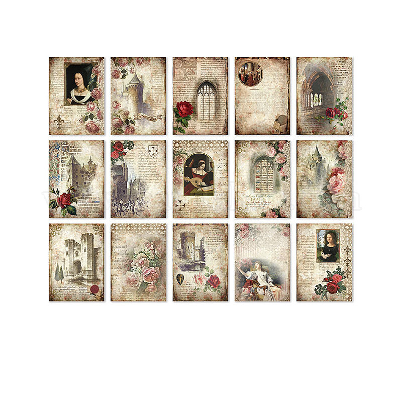 Wholesale 30pcs 15 styles retro scrapbook paper pads pandahall