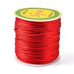 Fil de nylon, corde de satin de rattail, rouge, 1.0mm, environ 76.55 yards (70 m)/rouleau