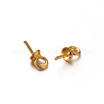 Plaqué or 201 tasse en acier inoxydable perle peg bails pin pendentifs, pour la fabrication de perles semi-percées, or, 6.5x3mm, Trou: 1.5mm, pin: 0.8 mm