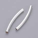 Brass Tube Beads, Silver Color Plated, 30x3mm, Hole: 2mm