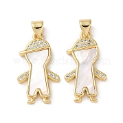 Латунные микропаве прозрачные подвески с фианитом KK-B083-28B-G