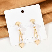 Серьги-гвоздики из латуни и АБС-пластика с жемчугом EJEW-U040-16G