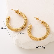 Серьги-гвоздики в форме буквы С из нержавеющей стали CA6141-6